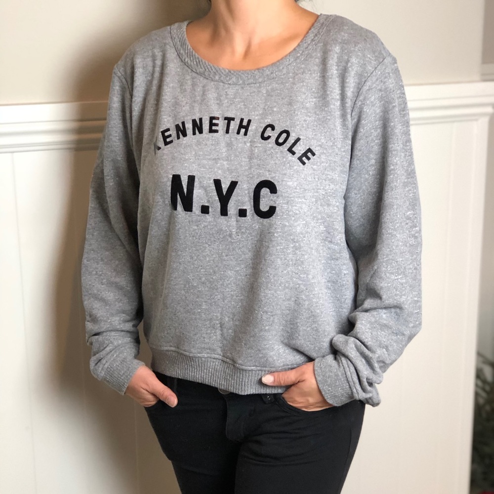 Kenneth Cole NYC Women's Sweatshirt Gray - XL